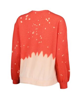 Women's Scarlet Ohio State Buckeyes Twice As Nice Faded Dip-Dye Pullover Sweatshirt