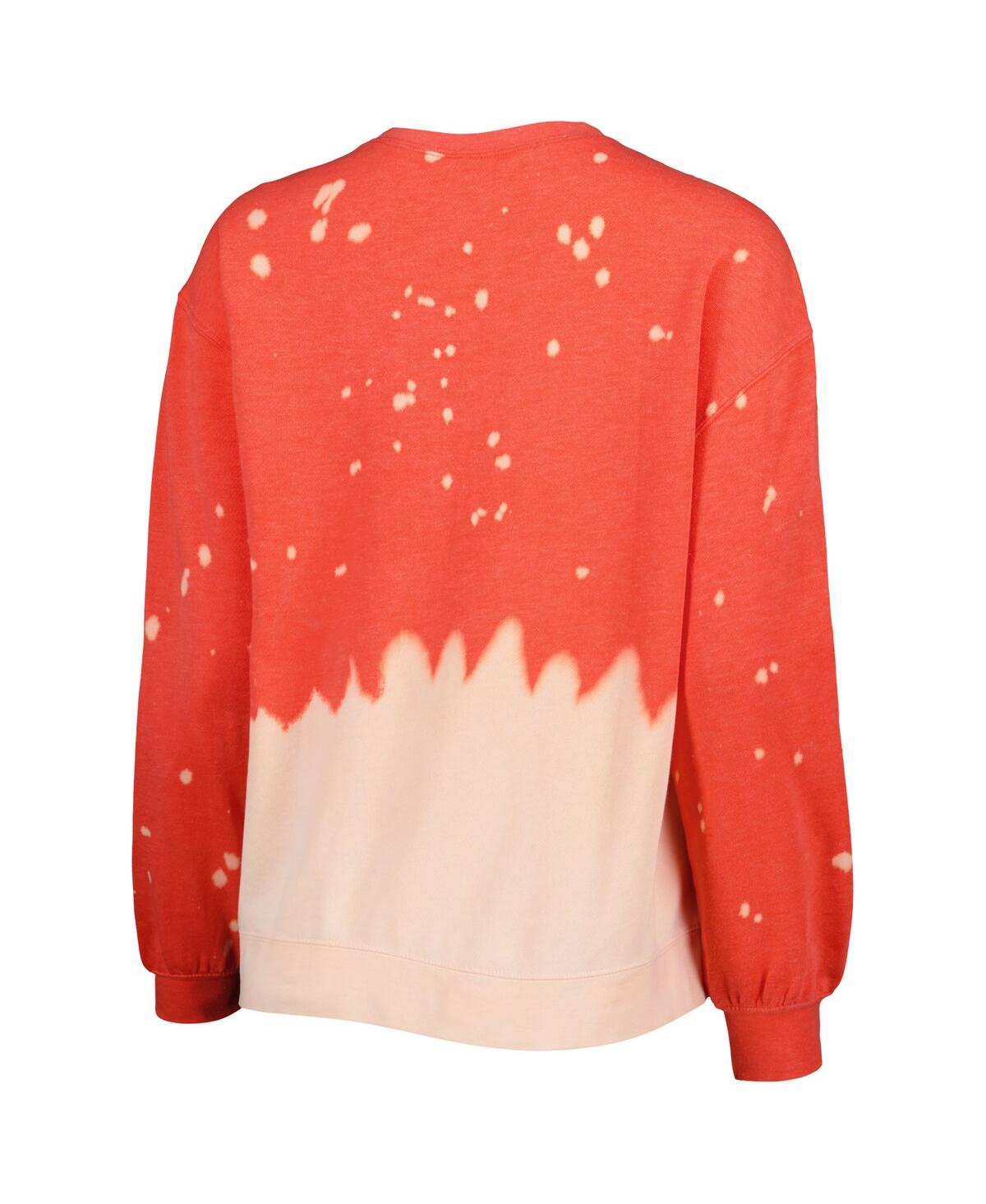 GAMEDAY COUTURE WOMEN'S GAMEDAY COUTURE SCARLET OHIO STATE BUCKEYES TWICE AS NICE FADED DIP-DYE PULLOVER SWEATSHIRT 