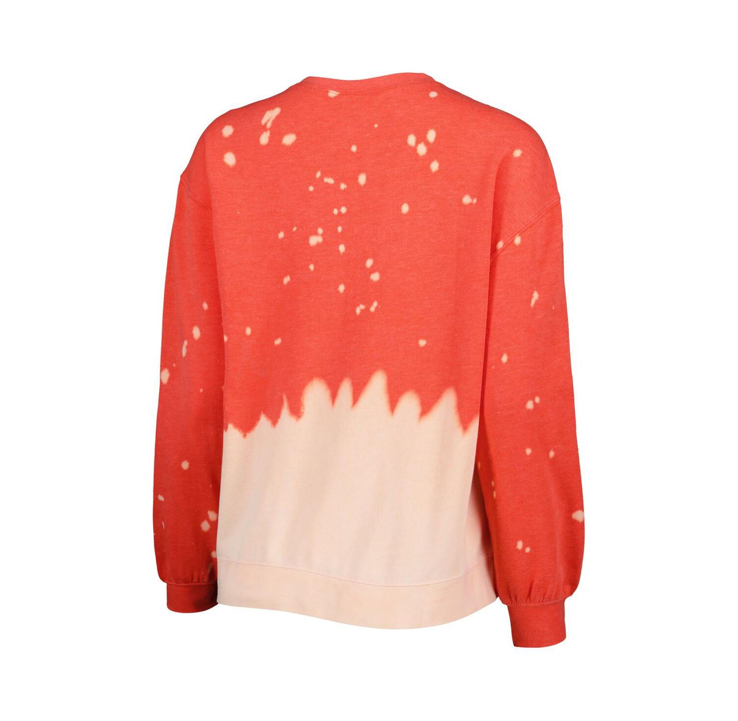 Women's Scarlet Ohio State Buckeyes Twice As Nice Faded Dip-Dye Pullover Sweatshirt