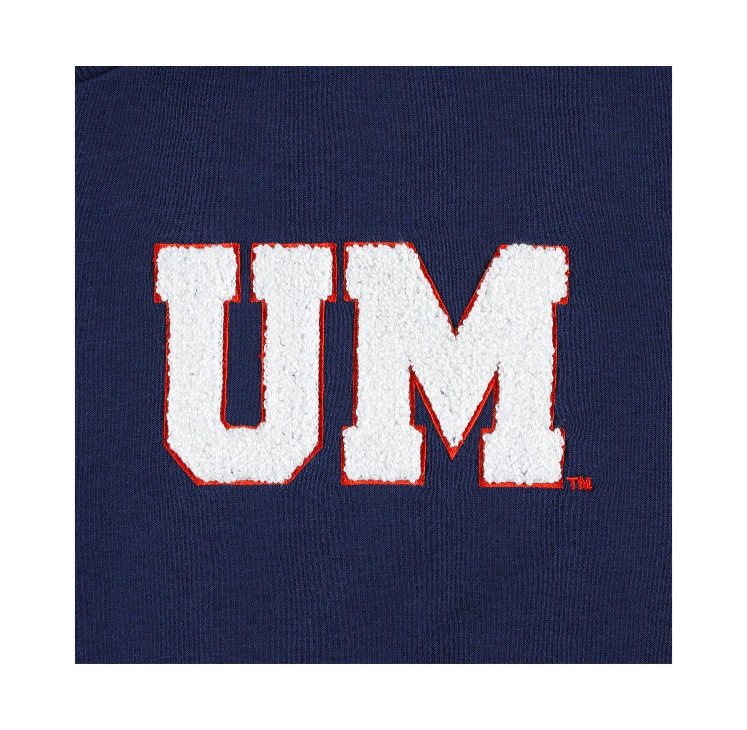 Women's Navy Michigan Wolverines Back To Reality Colorblock Pullover Sweatshirt