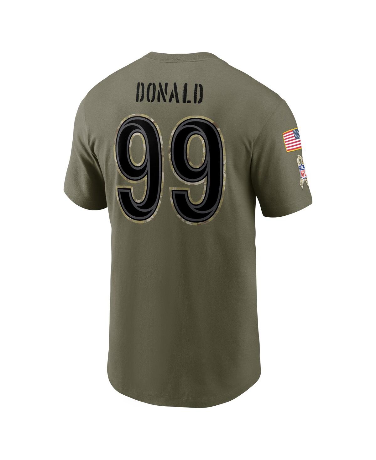 Shop Nike Men's  Aaron Donald Olive Los Angeles Rams 2022 Salute To Service Name And Number T-shirt