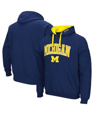 Men's Navy Michigan Wolverines Big and Tall Arch and Logo 2.0 Pullover Hoodie