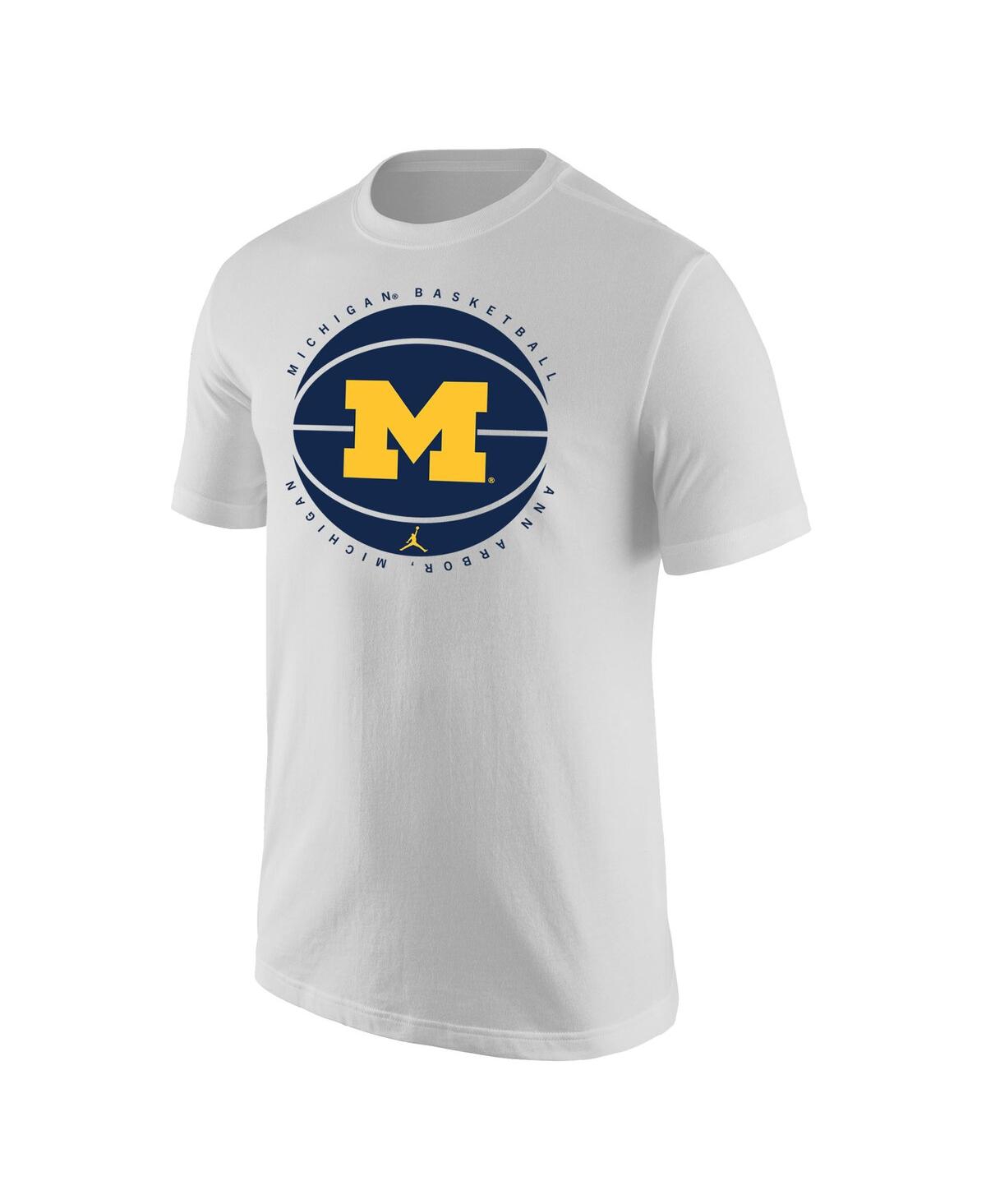 Shop Jordan Men's  White Michigan Wolverines Basketball Team Issue T-shirt