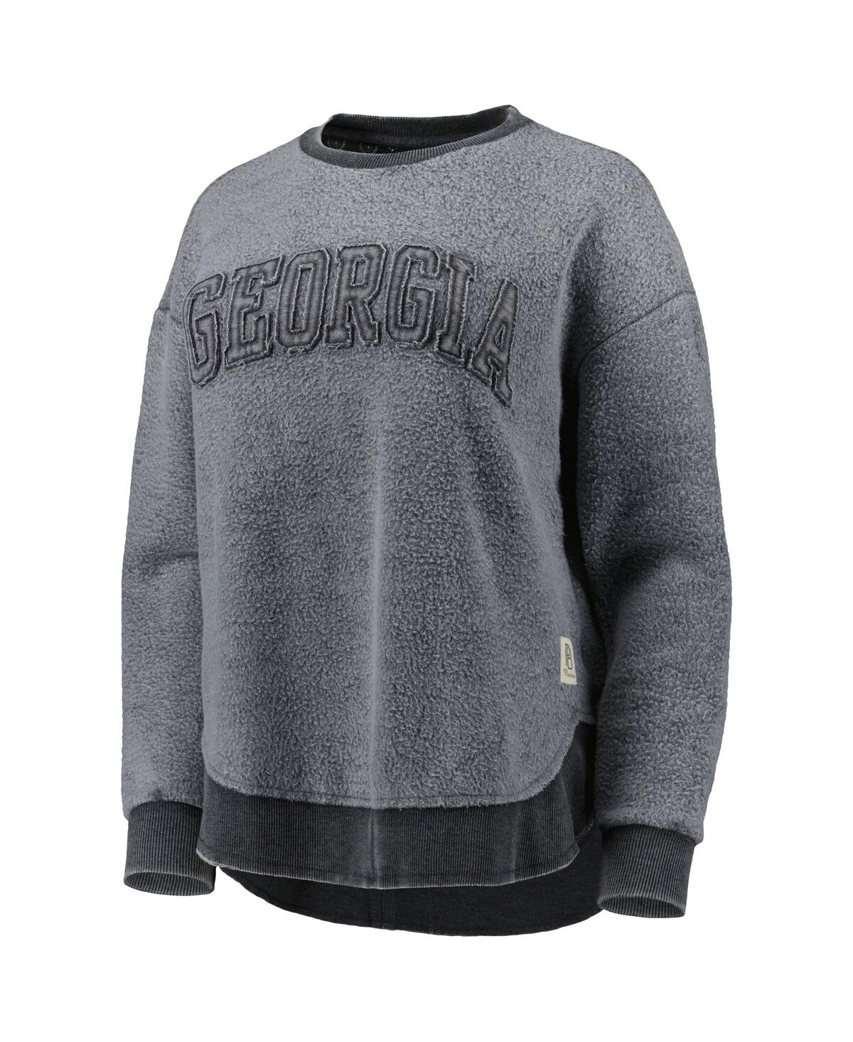 PRESSBOX WOMEN'S PRESSBOX BLACK GEORGIA BULLDOGS PONCHOVILLE PULLOVER SWEATSHIRT 