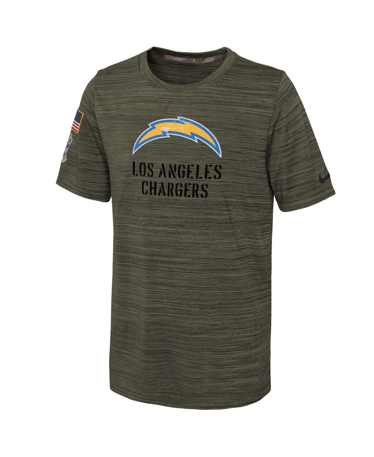 Shop Nike Big Boys  Olive Los Angeles Chargers 2022 Salute To Service Velocity T-shirt