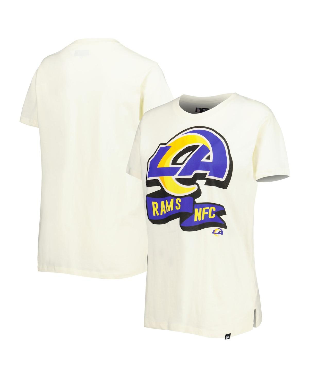 Shop New Era Women's  Cream Los Angeles Rams Chrome Sideline T-shirt