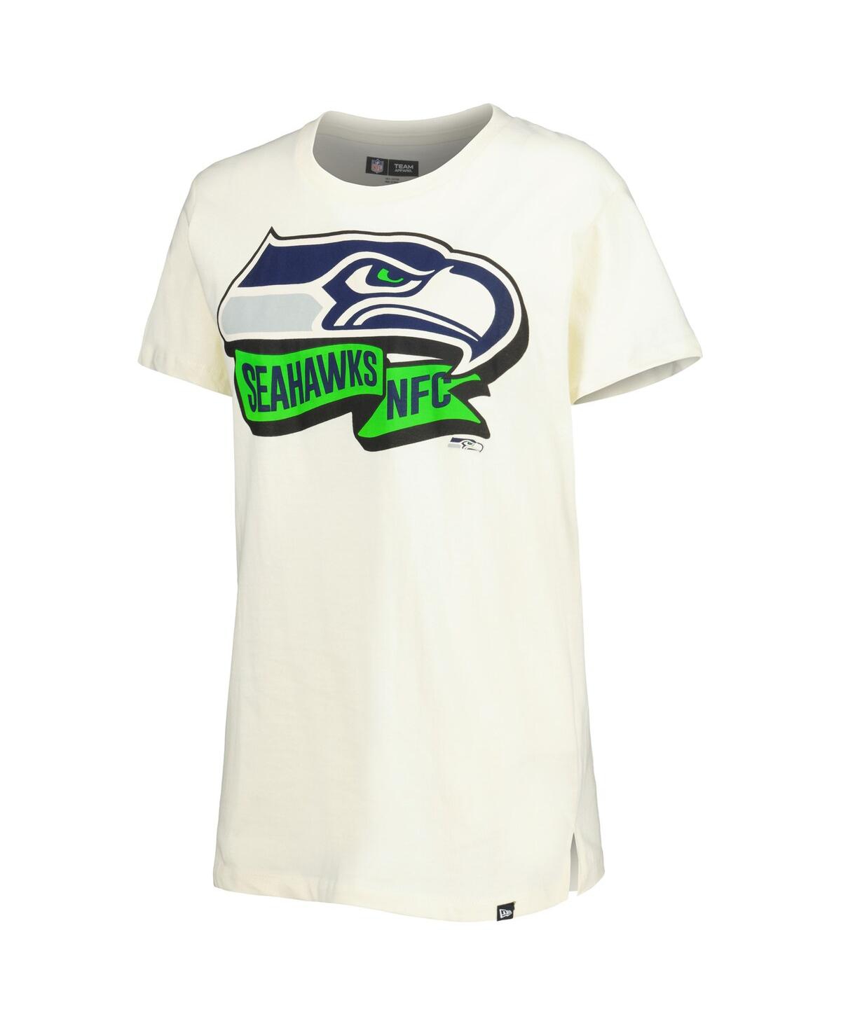 Shop New Era Women's  Cream Seattle Seahawks Chrome Sideline T-shirt