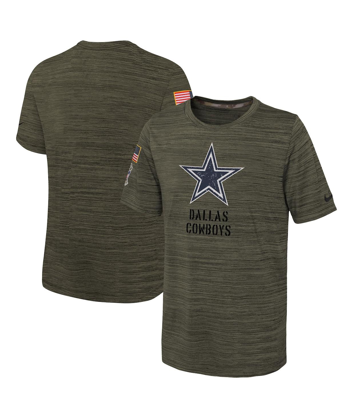 Youth Boys Nike Olive Dallas Cowboys 2022 Salute To Service Velocity T-shirt