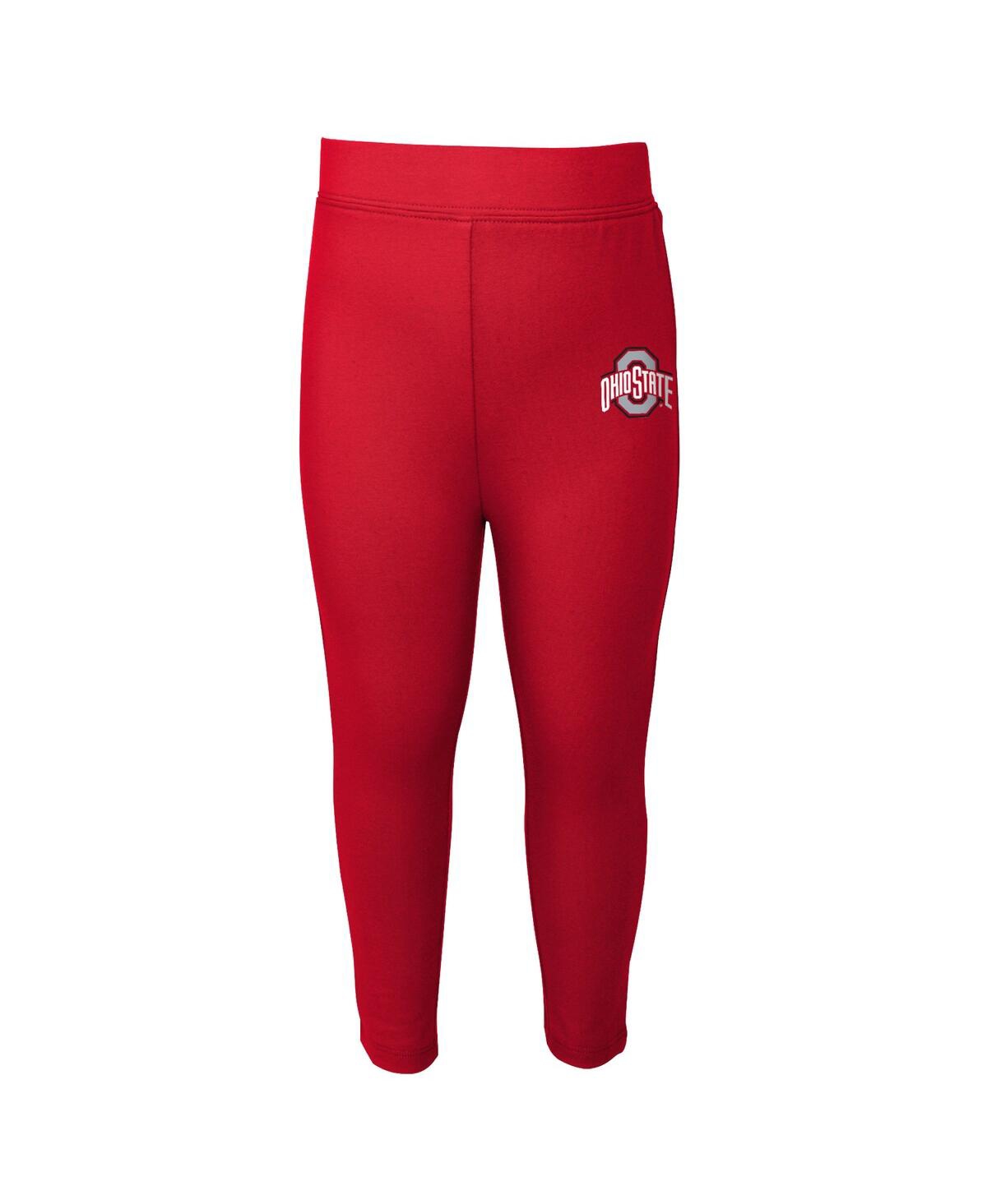 Outerstuff Preschool And Toddler Boys And Girls Heathered Gray, Scarlet Ohio State Buckeyes Forever Love T-shir In Heathered Gray,scarlet