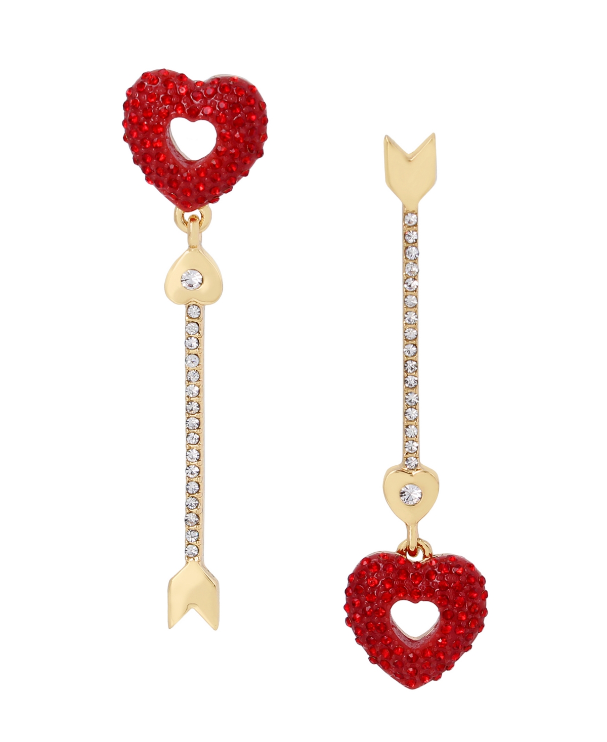 Shot an Arrow Through My Heart Gold Heart Earrings – BeYu Bijou