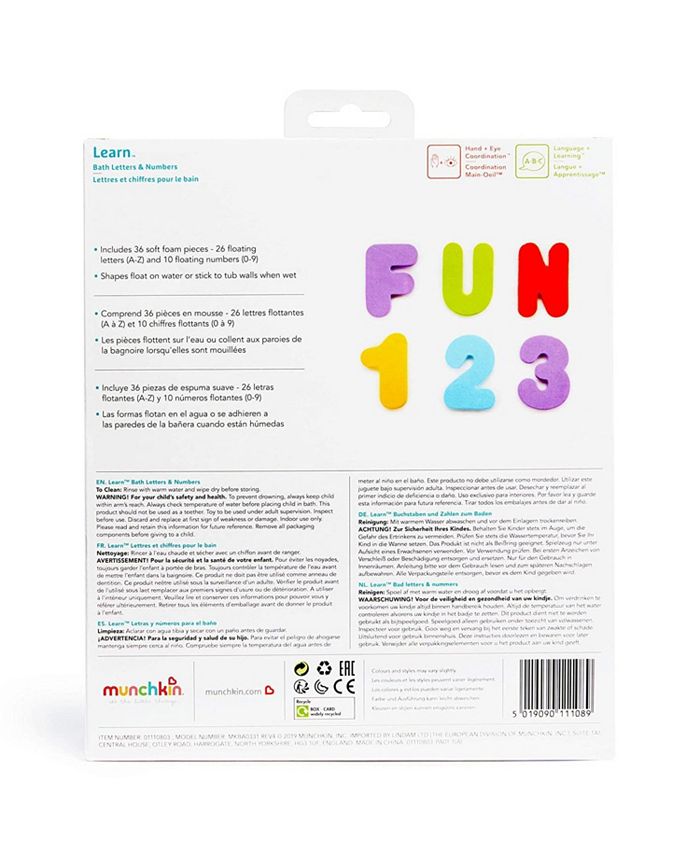 Munchkin 36 Bath Letters and Numbers Toddler Bath Toy Macy's