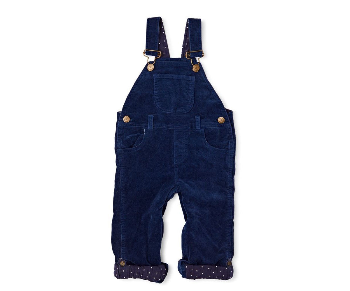 Dotty Dungarees Toddler Girl And Toddler Boy Corduroy Overalls In Navy
