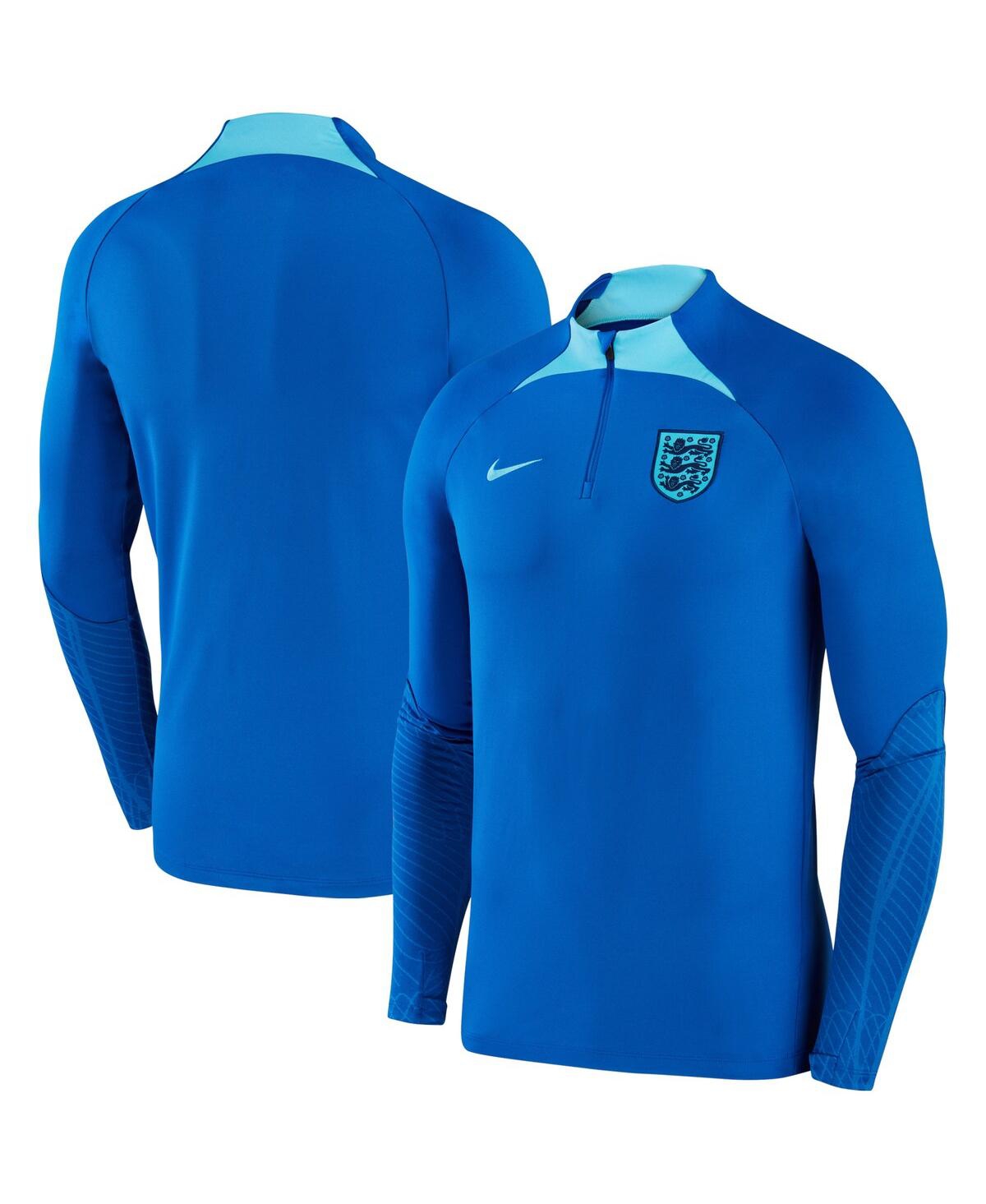 Nike Men's  Blue England National Team Strike Drill Performance Raglan Quarter-zip Long Sleeve Top