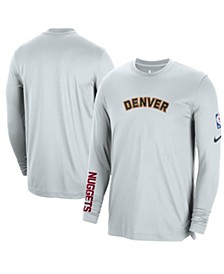 Men's Gray Denver Nuggets 2022/23 City Edition Pregame Warmup Long Sleeve Shooting Shirt