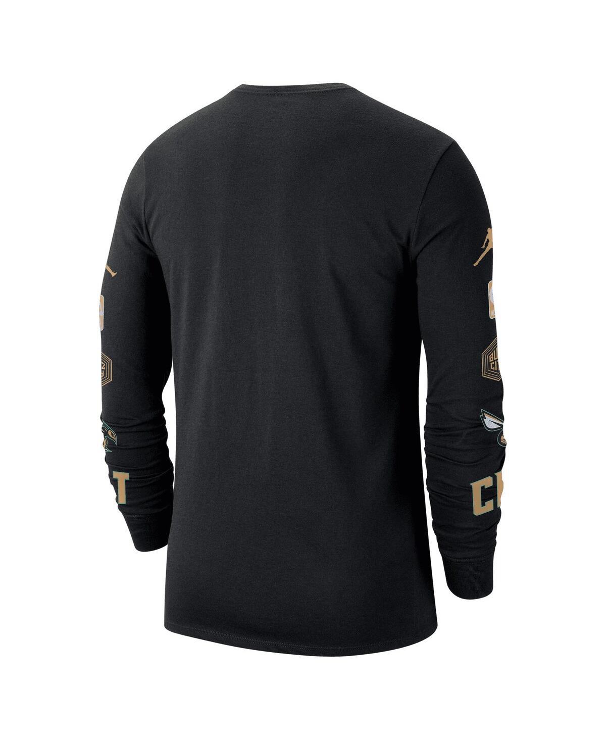Men's JordanCharlotte Hornets 2022/23 City Edition Essential Expressive Long Sleeve T-shirt - Black