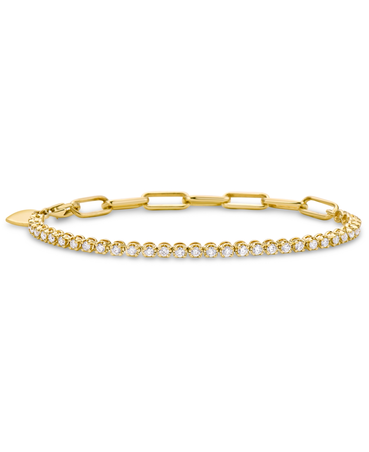 Macy's Diamond Link Bracelet (1 Ct. T.w.) In 14k Gold In Yellow Gold