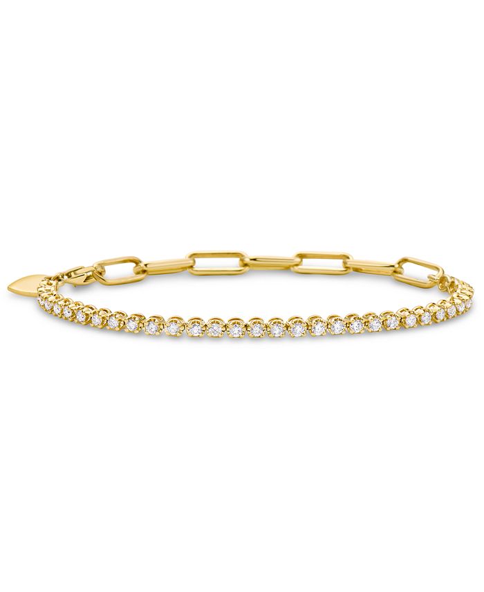Macy's Diamond Link Bracelet (1 ct. t.w.) in 14k Gold - Macy's