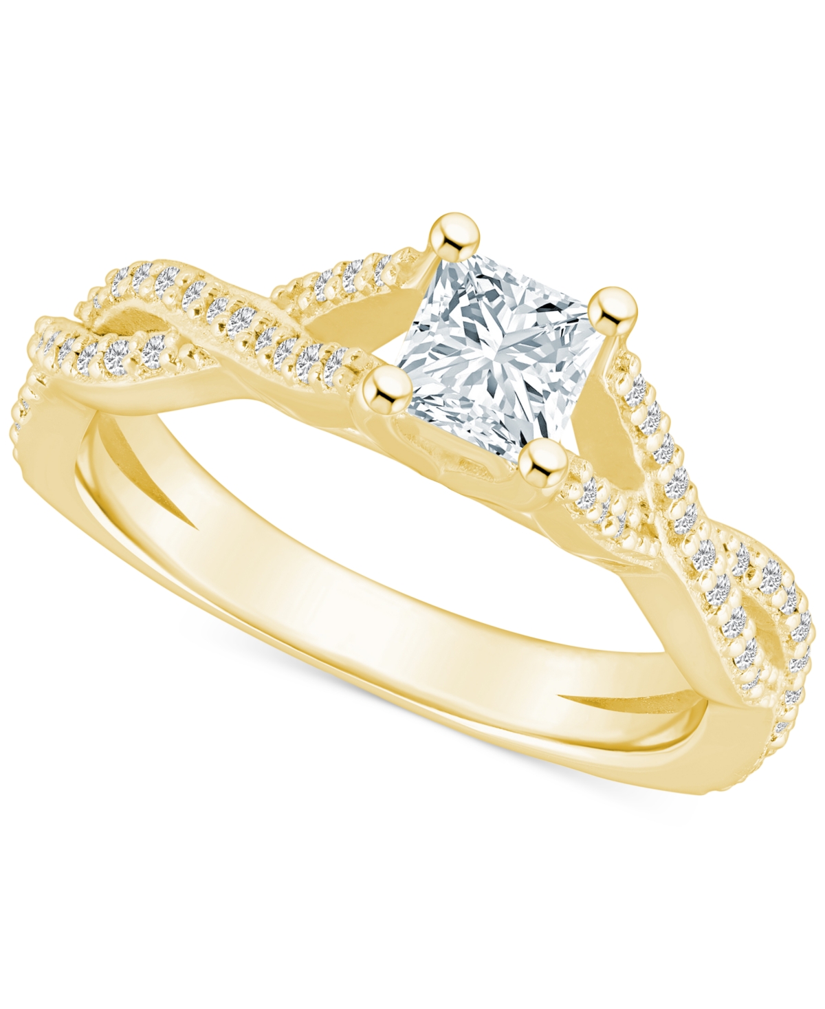 Diamond Princess Engagement Ring (3/4 ct. t.w.) in 14k White, Yellow or Rose Gold