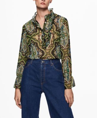 mango printed flowy shirt