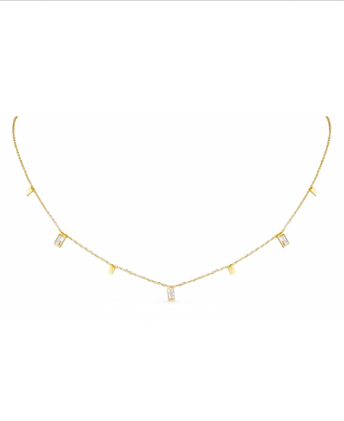 Ben Oni Melanie Baguette Charm Necklace In Gold