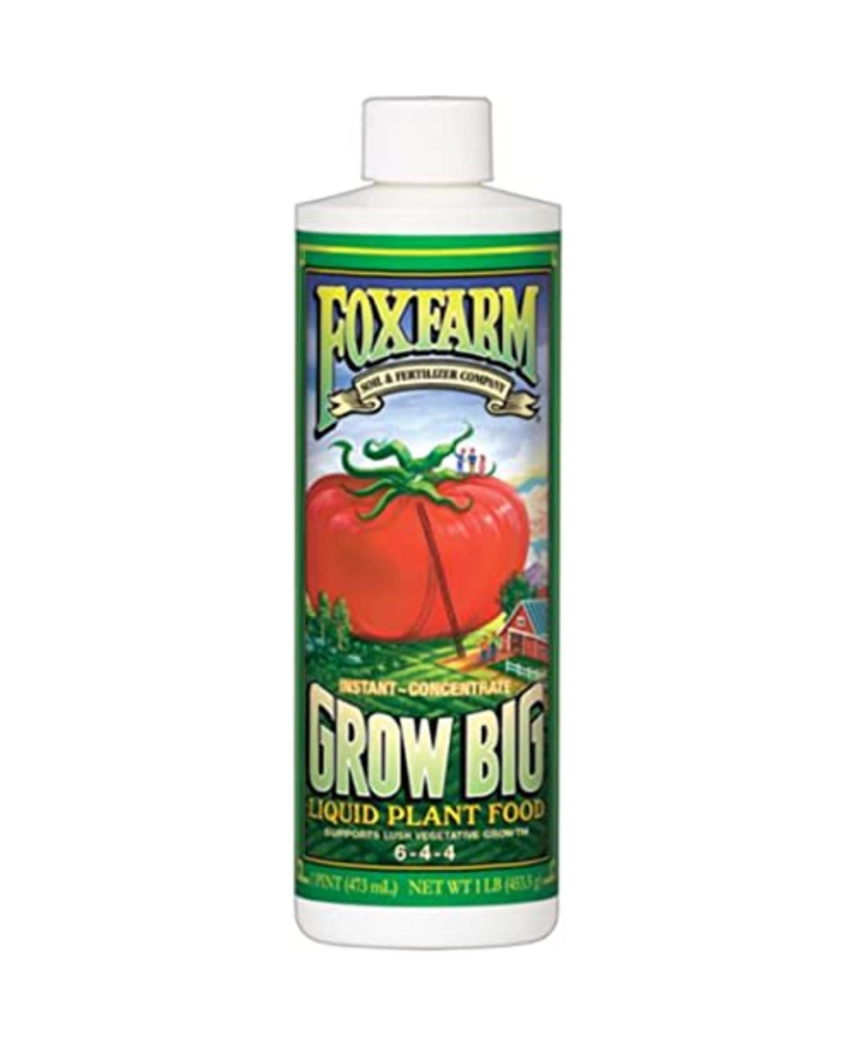 Grow Big Liquid Plant Food 6-4-4, Concentrate - 1 pint - Brown