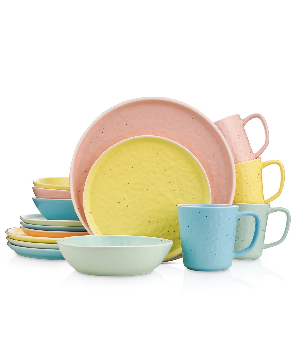 Elena Assorted 16 Pieces Dinnerware Set, Service For 4 - Multi Color