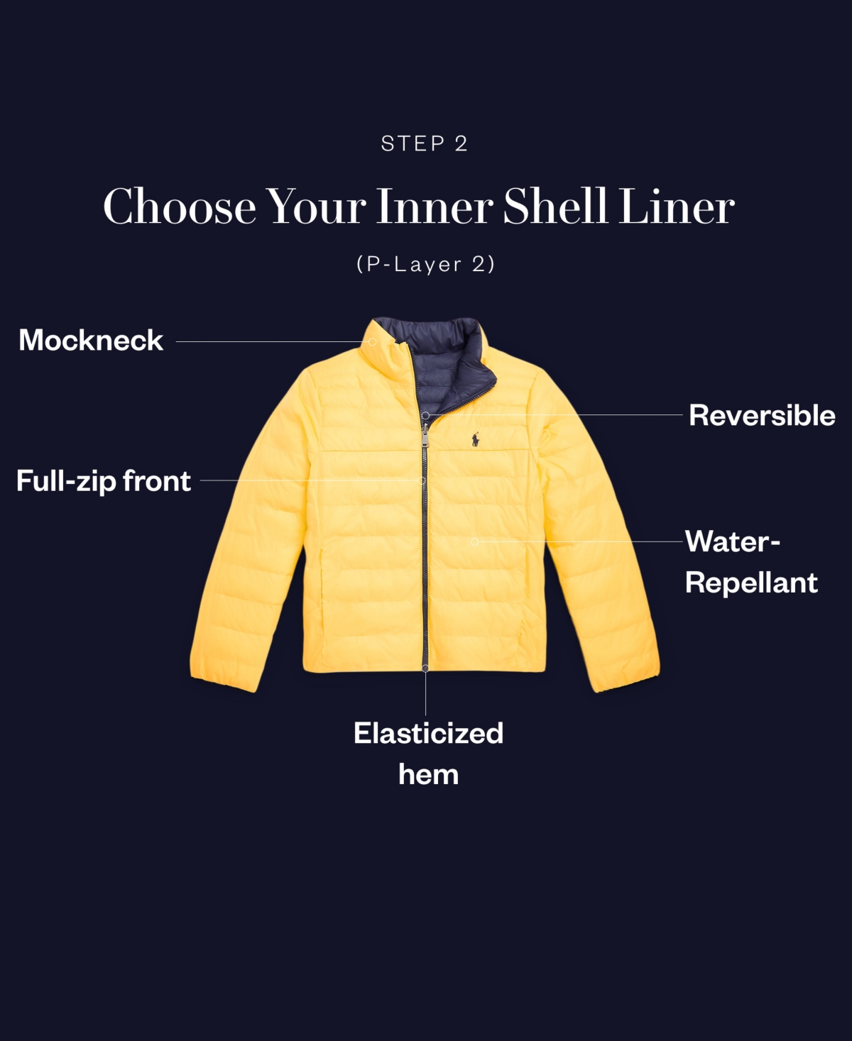 Polo Ralph Lauren Toddler And Little Unisex P-layer 2 Reversible Jacket In Newport Navy,yellow Finish