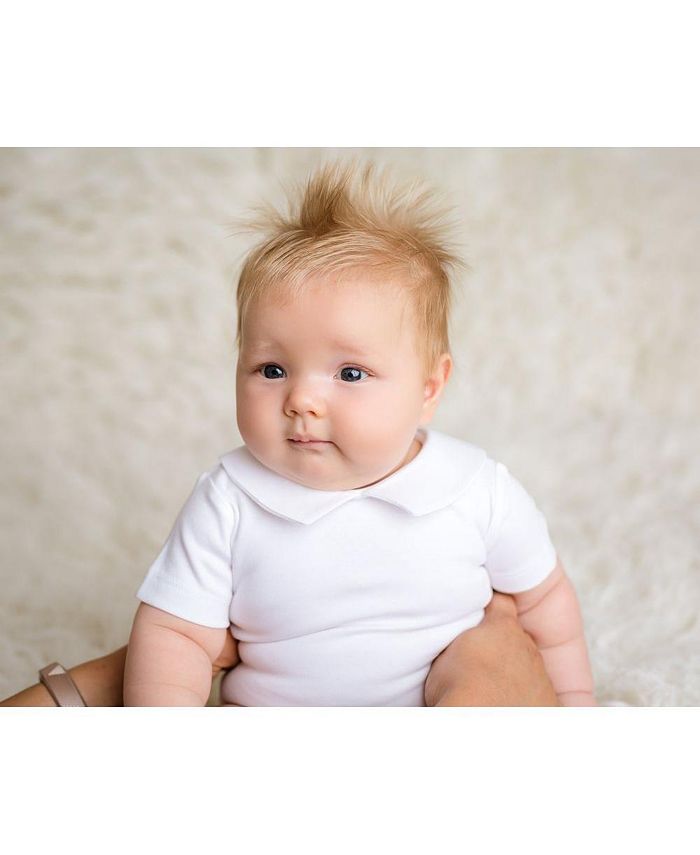 Cuclie Baby Boy Pointed Collar Short Sleeve Pima Cotton Onesie Macy's