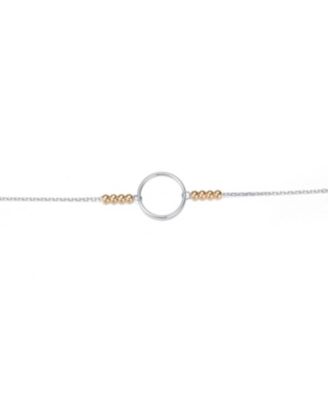 Elegant Sterling Silver Two-Tone Halo Bracelet
