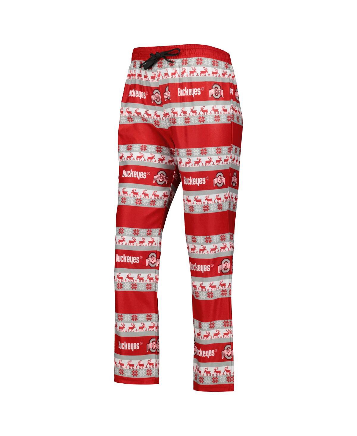 Shop Foco Women's  Scarlet Ohio State Buckeyes Ugly Long Sleeve T-shirt And Pajama Pants Sleep Set