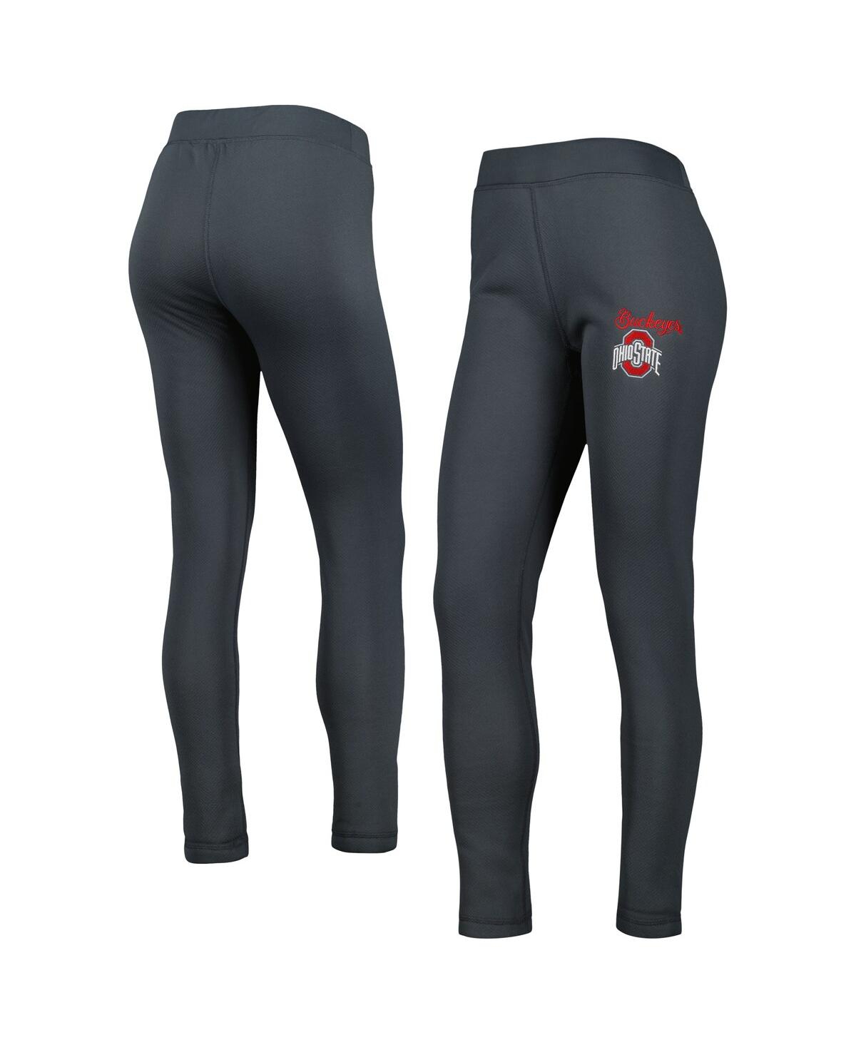 CONCEPTS SPORT WOMEN'S CONCEPTS SPORT CHARCOAL OHIO STATE BUCKEYES UPBEAT SHERPA LEGGINGS