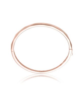 Classy Sterling Silver with Rose Gold Plating Bangle Bracelet