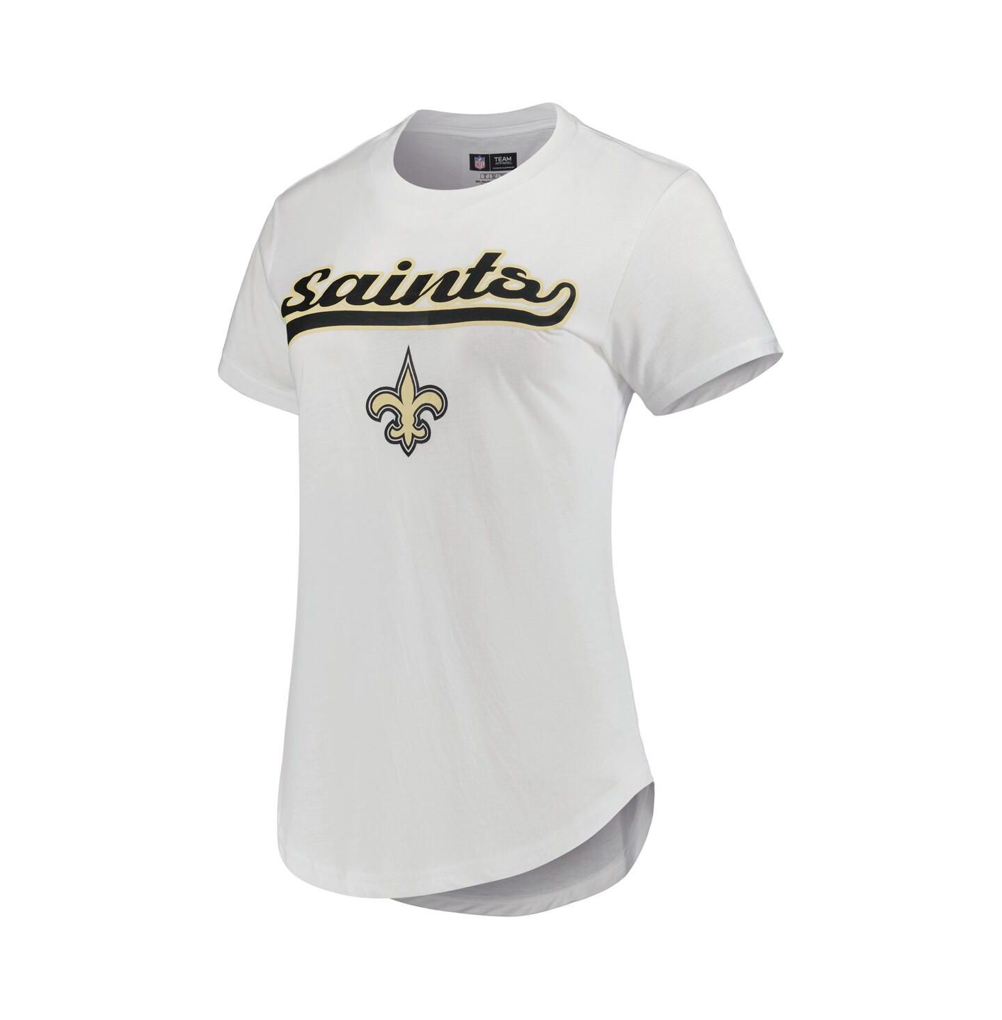 Concepts Sport Women's White, Charcoal New Orleans Saints Sonata T-shirt and Leggings Sleep Set — фото 4