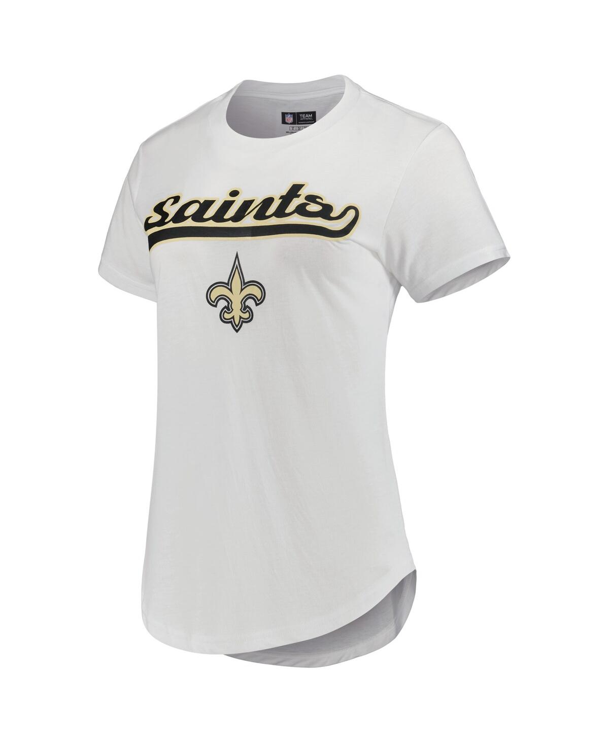 Shop Concepts Sport Women's  White, Charcoal New Orleans Saints Sonata T-shirt And Leggings Sleep Set In White,charcoal