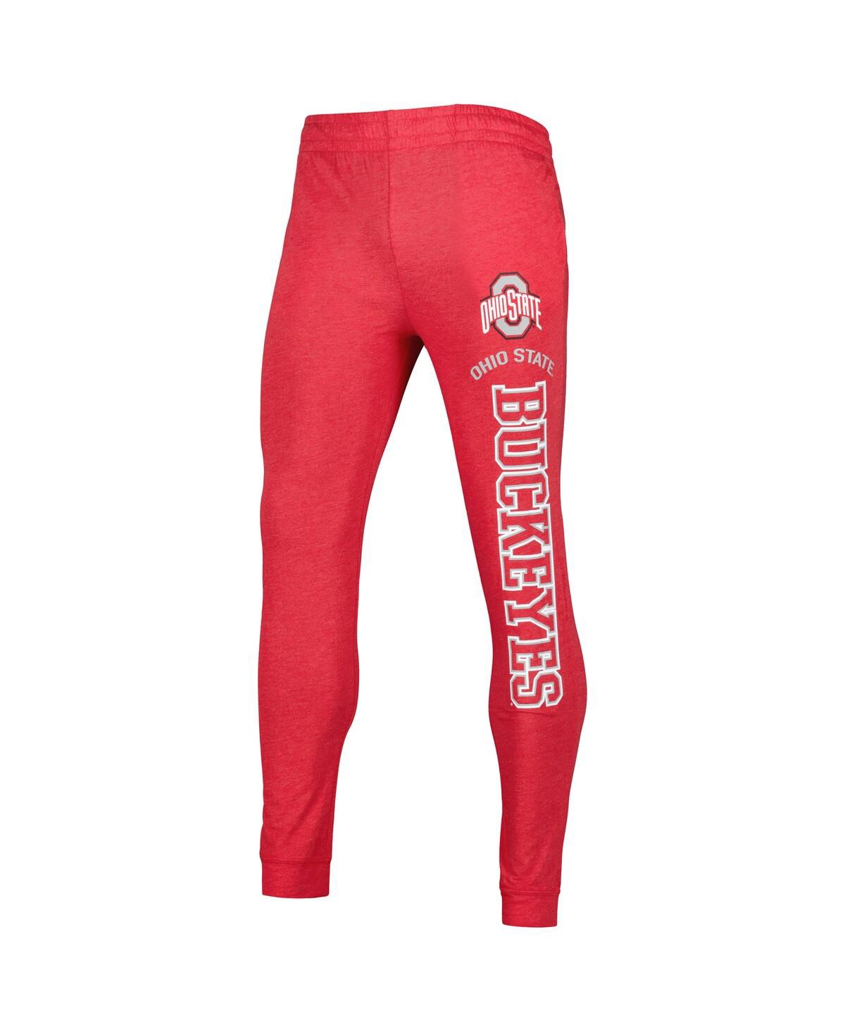 Men's Concepts Sport Heathered Heathered Charcoal Ohio State Buckeyes Meter Long Sleeve Hoodie T-shirt and Jogger Pants Set - Heathe