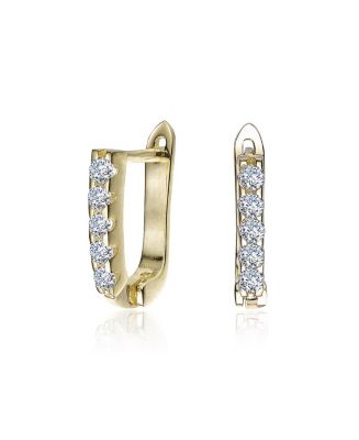 Rachel Glauber 14K Gold Plated Cubic Zirconia Extra Mini Hoop Earrings ...