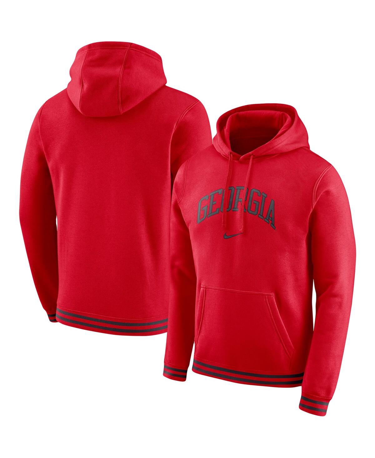 Men's Nike Red Georgia Bulldogs Sketch Retro Pullover Hoodie