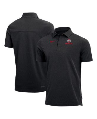 Men s Nike Heathered Black Ohio State Buckeyes Coach Performance Polo Shirt Macy s