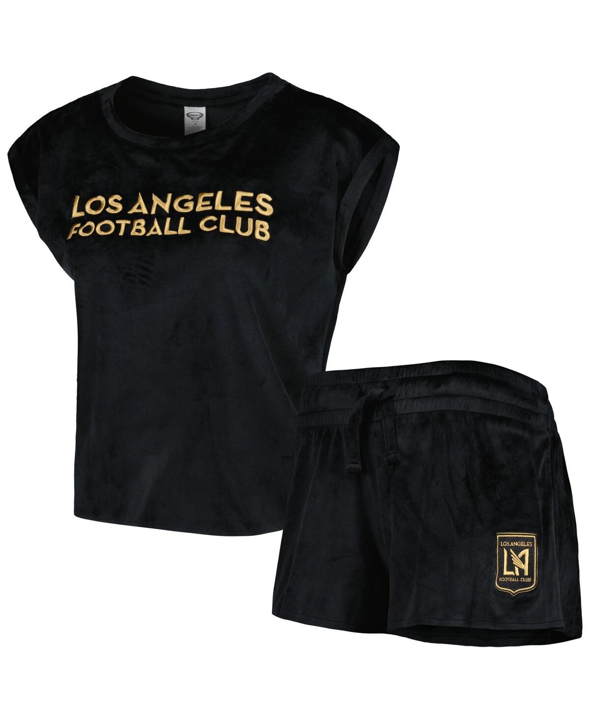 Shop Concepts Sport Women's  Black Lafc Intermission T-shirt And Shorts Sleep Set