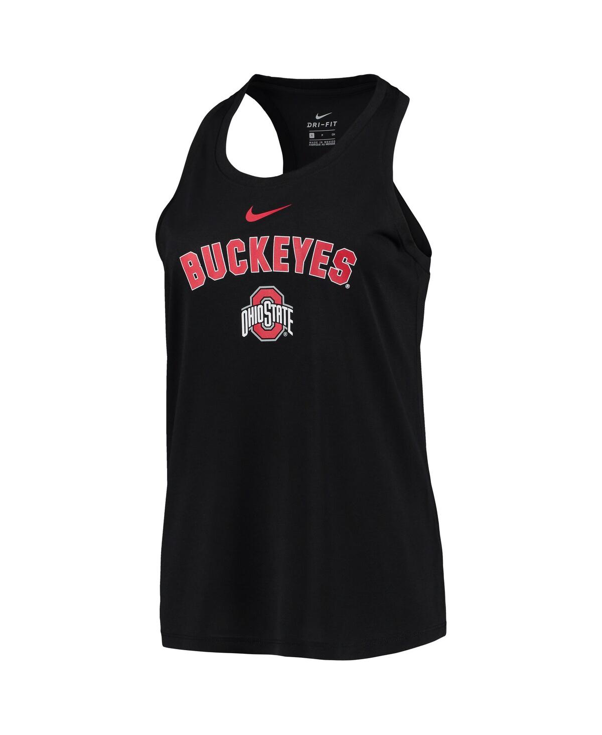 Shop Nike Women's  Black Ohio State Buckeyes Arch And Logo Classic Performance Tank Top