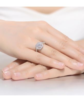 Sterling Silver Clear Cubic Zirconia Solitairie Ring