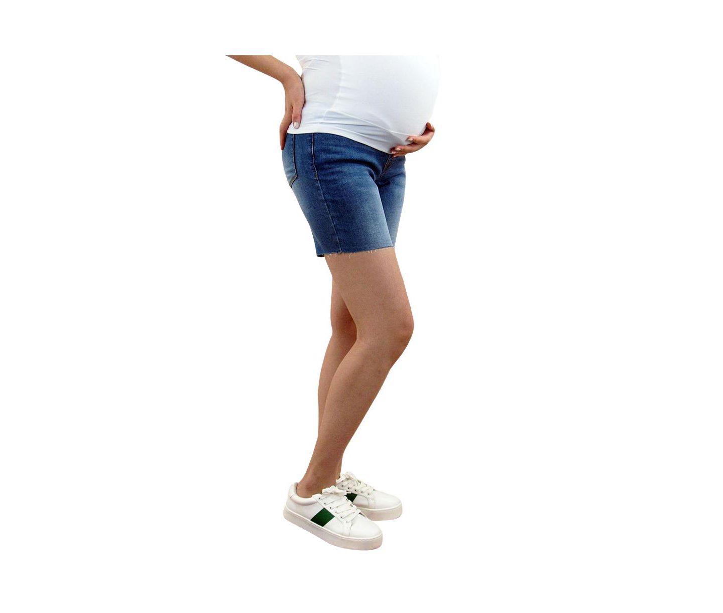 Женские шорты Indigo Poppy Maternity Bermuda Shorts with Belly Band, цвет: Синий — фото 3