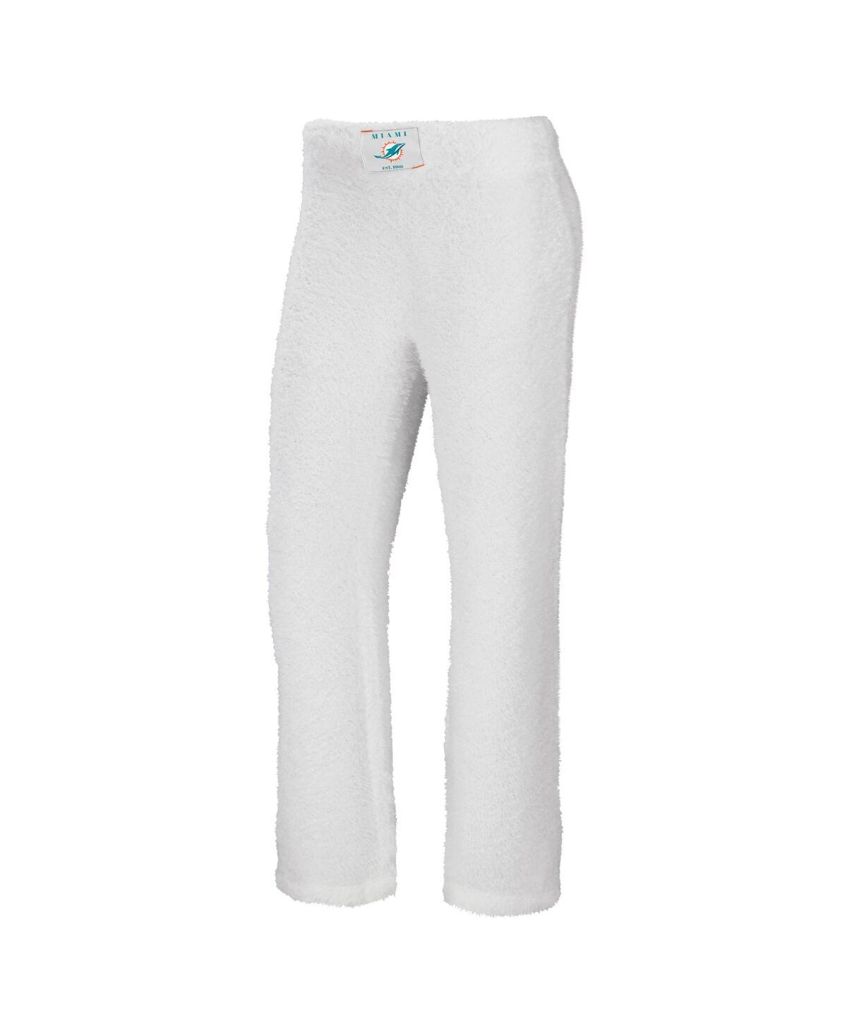 Shop Wear By Erin Andrews Women's  Cream Miami Dolphins Cozy Scoop Neck Tank Top Pants Sleep Set