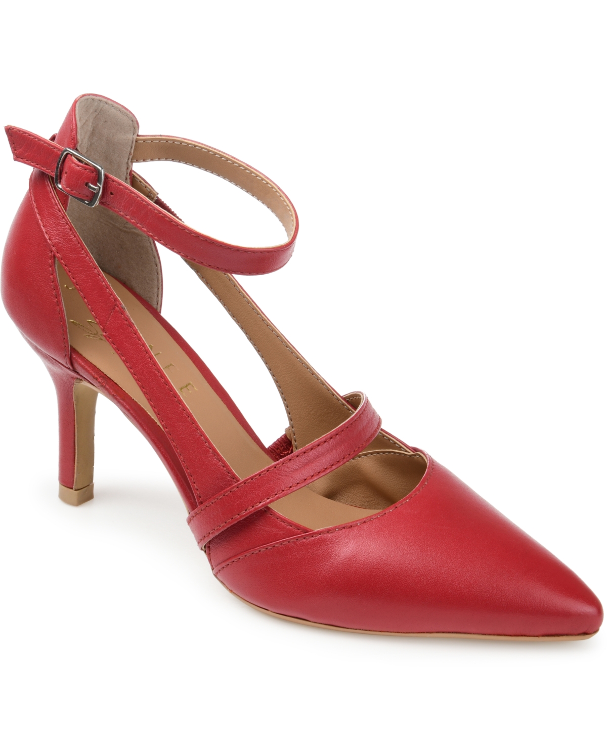 Shop Journee Signature Women's Vallerie Ankle Strap Pumps In Red