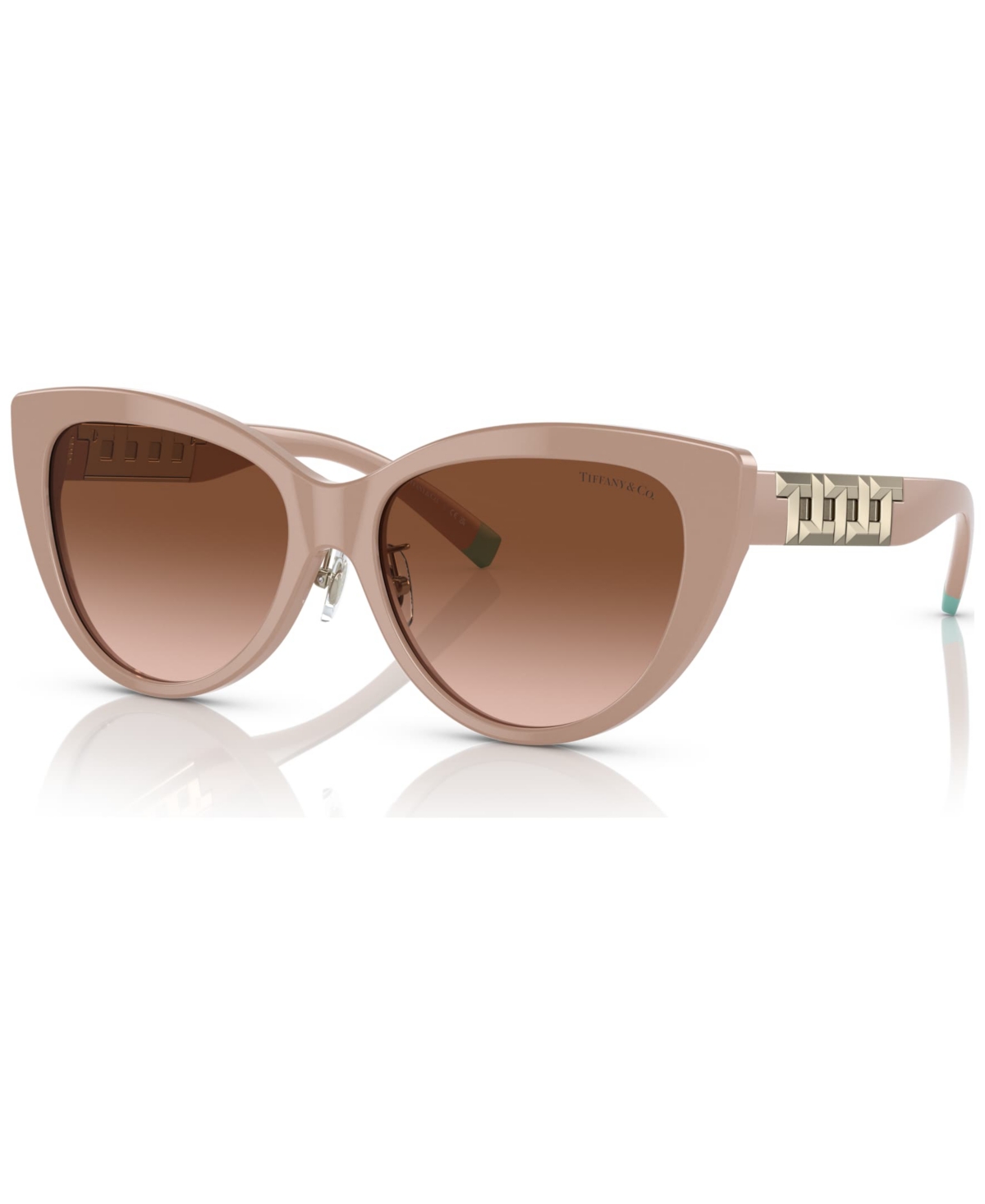Tiffany & Co Tiffany Brown Gradient Cat Eye Ladies Sunglasses Tf4196f 83523b 56 In Solid Nude