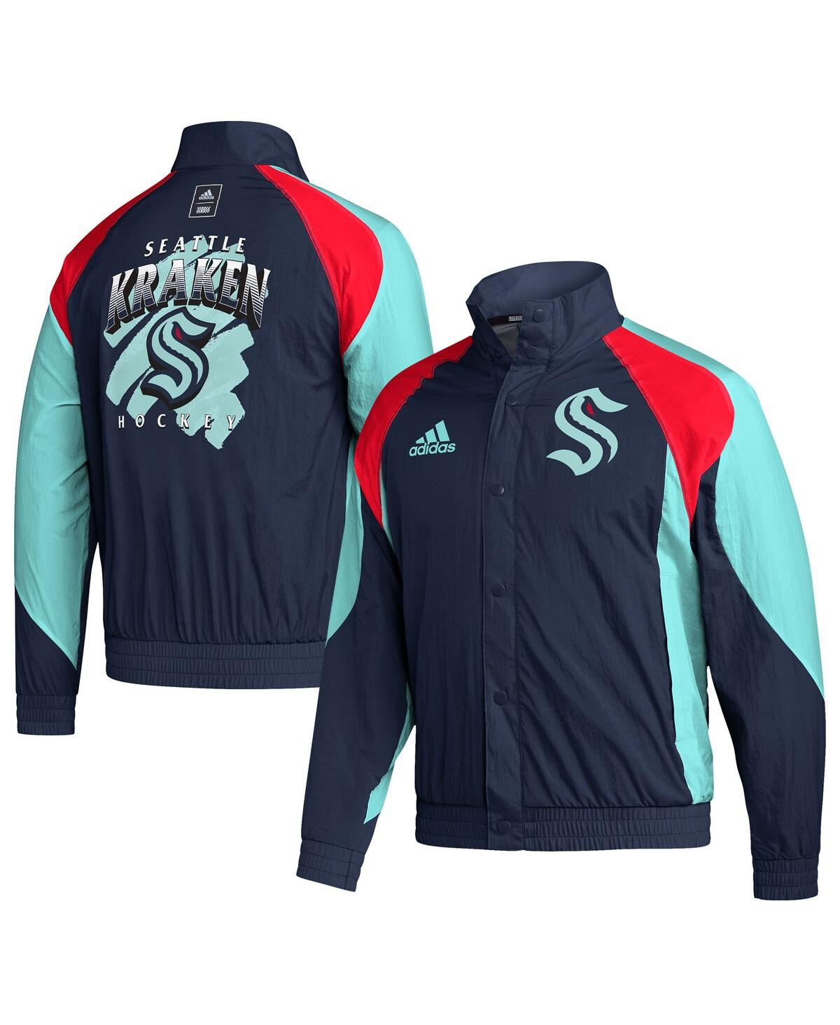 Shop Adidas Originals Men's Adidas Navy Seattle Kraken Reverse Retro 2.0 Full-snap Jacket