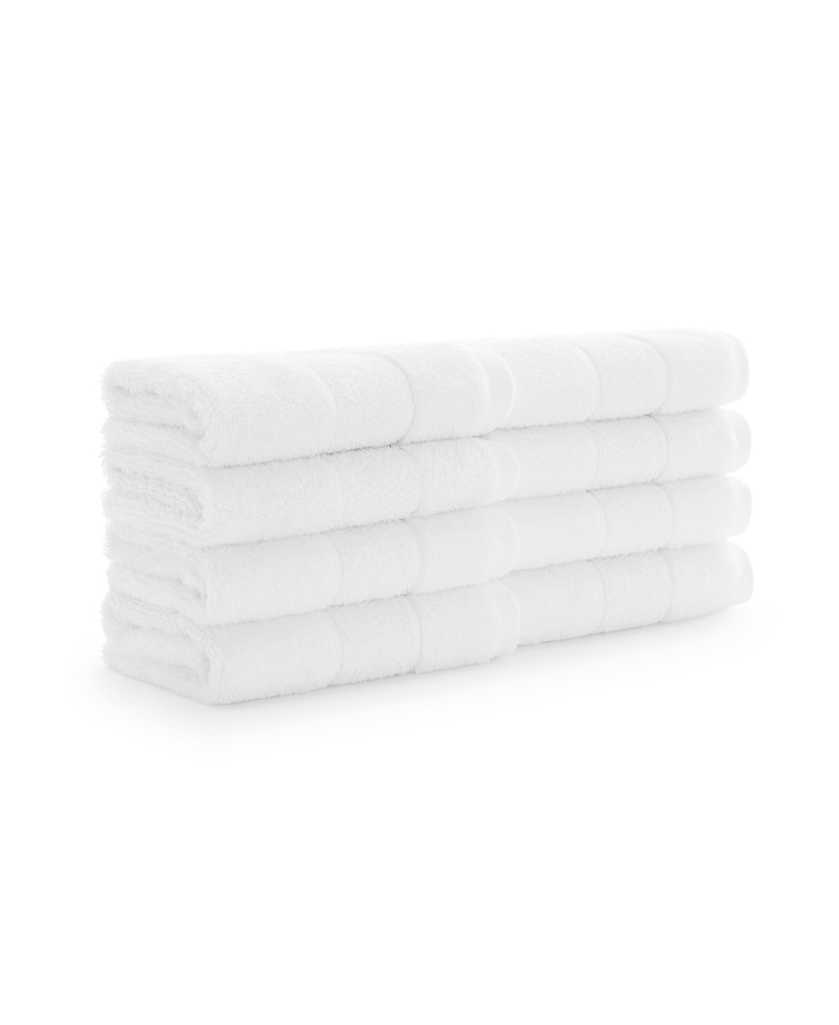 Aston And Arden Aegean Eco-friendly Recycled Turkish Hand Towels (4 Pack), 18x30, 600 Gsm, Solid Color With Weft Wov In White