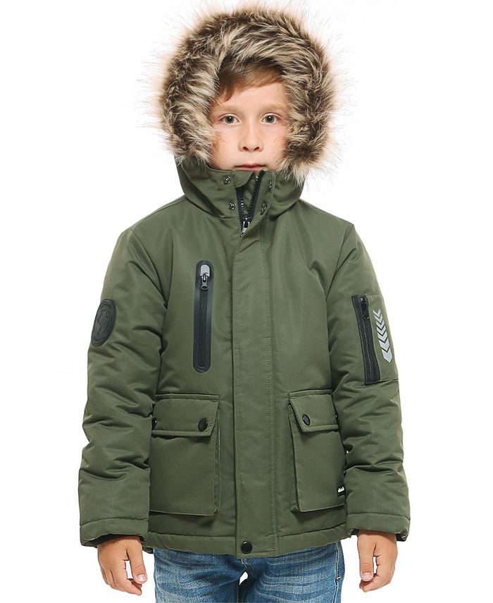 Rokka&Rolla Little and Big Boys' Parka Jacket with Insulated Hood