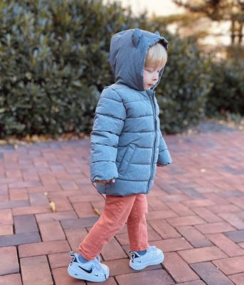 Baby Boys Fleece Hooded Puffer Jacket