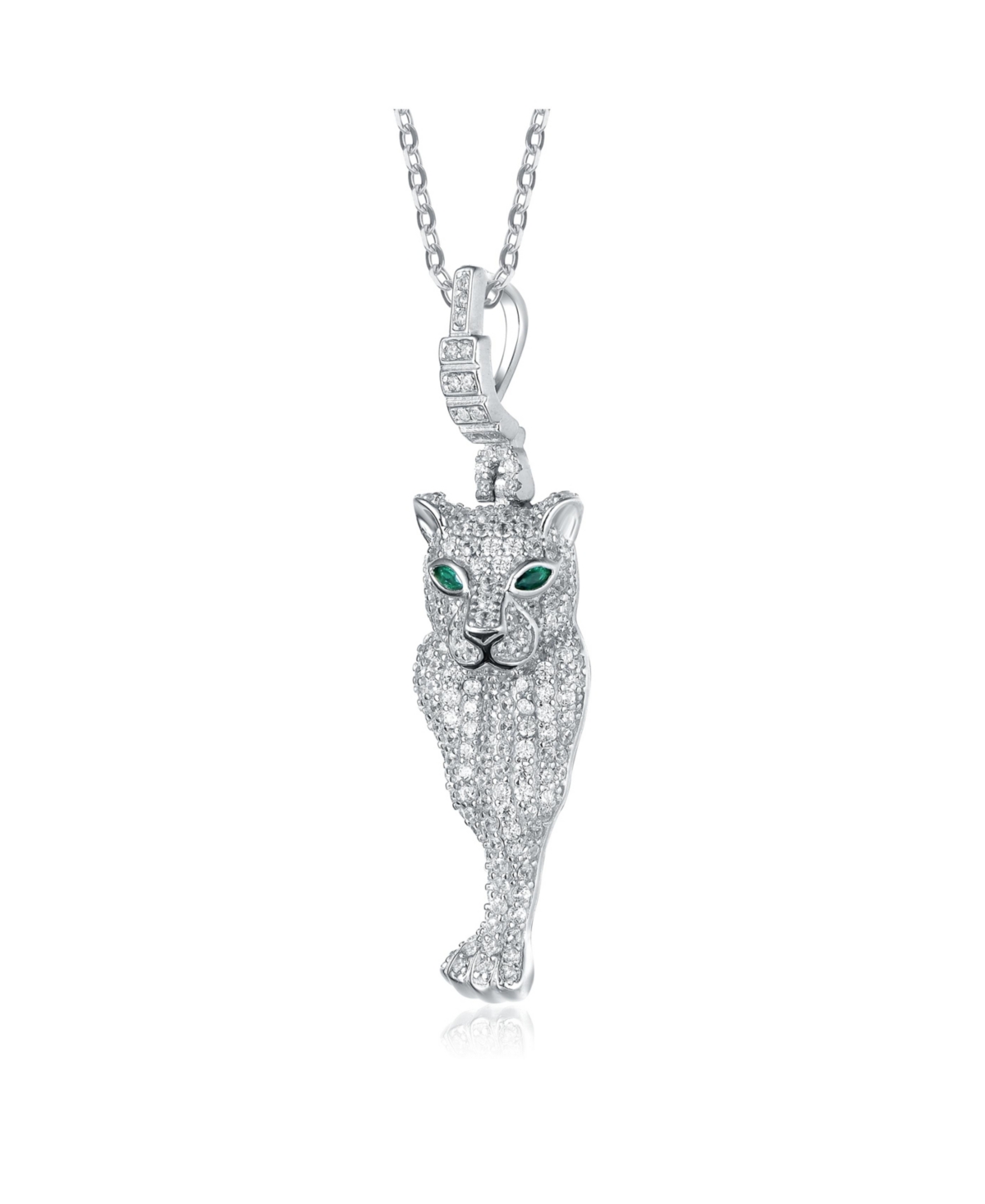 Genevive Sterling Silver Rhodium PlatedCubic Zirconia 